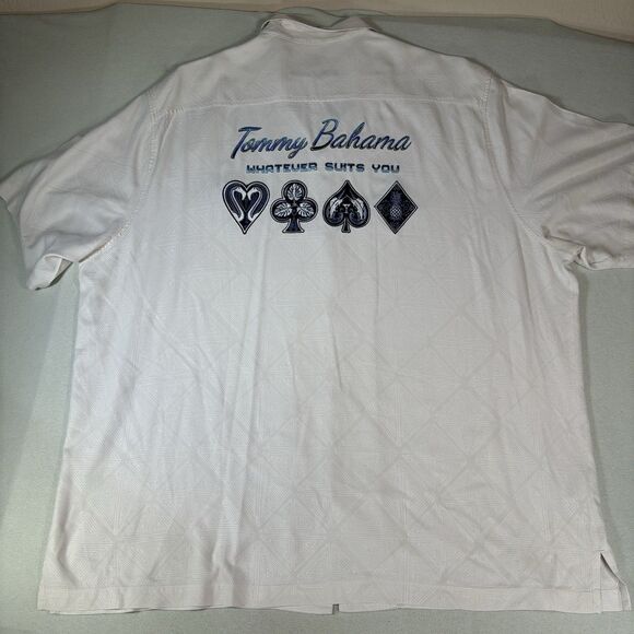 Tommy Bahama Shirt Men's 3XL 100% Silk Button Up Short Sleeve Playing Cards - Picture 10 of 13